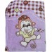 Плед-покрывало двустороннее в детскую кроватку "Monkey & bear"